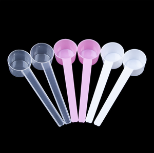 Cuillère doseuse jetable en plastique PP blanc 5g pour lait en poudre, thé, sel, fond plat rond, médicaments - Product Image 1