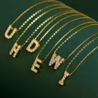 Минималистичное ювелирное изделие из стерлингового серебра 925 пробы, изящное 5А ожерелье с подвеской буквами алфавита и инициала