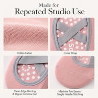 Chaussettes de Pilates antidérapantes en coton à marque privée avec points en silicone sur toute la semelle, chaussettes personnalisées avec logo pour la vente au détail en studio