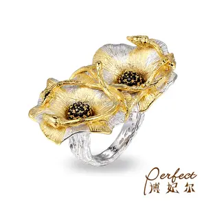 Fornitore di <span class=keywords><strong>Gioielli</strong></span> da Donna Anello di Lusso con Perla in Argento Sterling 925 Placcato Oro dal Design Artigianale Personalizzato di <span class=keywords><strong>Epoca</strong></span> Marocchina - Product Image 6