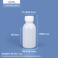 Bouteille en plastique vide de qualité alimentaire HDPE de 100 ml pour produits chimiques liquides, conteneur de scellement