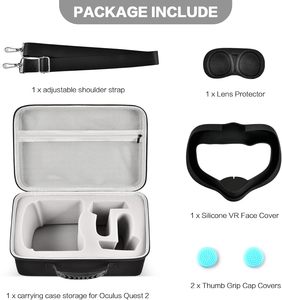 Estuche Rígido para <span class=keywords><strong>Oculus</strong></span> <span class=keywords><strong>Quest</strong></span> <span class=keywords><strong>2</strong></span>, Auriculares de Realidad Virtual Todo en Uno y Controles Táctiles, Estuche Rígido Impermeable - Product Image 3