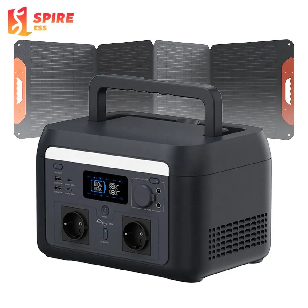 600W Outdoor Camping Energy Storage Pure Sine Wave MPPT Lifepo4 Battery Portable Fast Charging Solar Generators Power Station