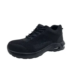 حذاء بوت عملي من Zstep عصري أسود مضاد للانزلاق ومضاد للماء مصنوع من الجلد الصلب حذاء أمان للرجال للأعمال الثقيلة