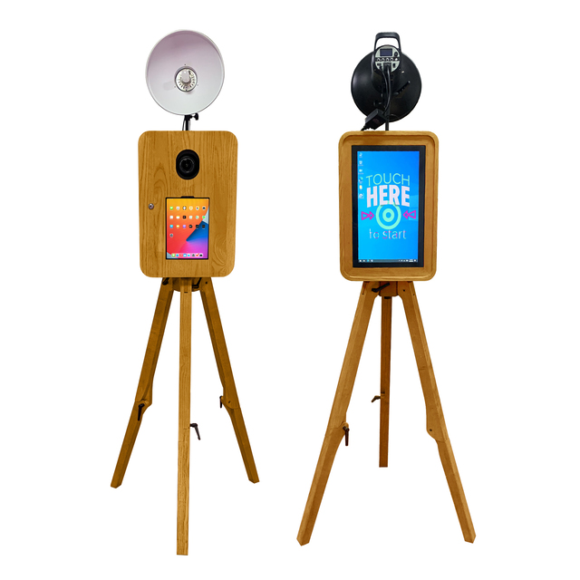 Factory Stock Fast Shipping Vintage Wooden Selfie Photo Booth With Printer Shelf Dslr Photo Booth