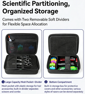 हेयर क्लिपर्स ट्रिमर उपकरण उपकरण भंडारण कस्टम पोर्टेबल पुरुषों के रेजर हेयर कटिंग बारबर केस बैग - Product Image 4