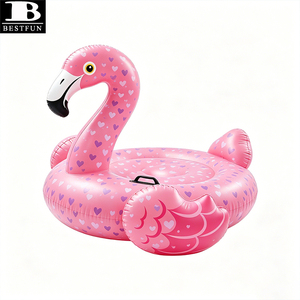 Fauteuil flottant gonflable géant en vinyle durable en forme <span class=keywords><strong>de</strong></span> flamant rose <span class=keywords><strong>avec</strong></span> poignées pour adultes et enfants - Product Image 3