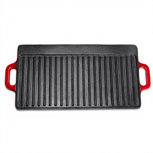 Plaque de cuisson réversible rectangulaire en <span class=keywords><strong>fonte</strong></span> émaillée avec poignées - Product Image 1