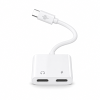 Perlindungan OTP Output DC Cepat Audio Hi-Fi USB-C ke 3.5mm untuk Android Windows Tablet Laptop Adaptor Audio Konverter Headphone