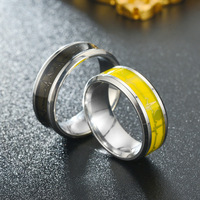 Bracelet en acier inoxydable Lumineux Cœur Battant avec finition phosphorescente colorée pour la promesse de couple ou comme bijou de mode nocturne