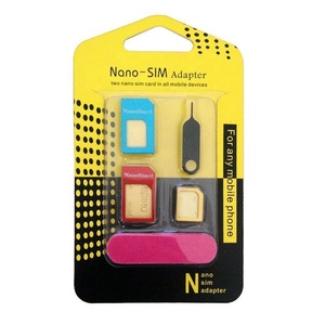 Bộ Chuyển Đổi Thẻ Nano 5 Trong 1 Đa Chức Năng Thẻ <span class=keywords><strong>Sim</strong></span> Tiêu Chuẩn Micro Có Chốt Đẩy Cho Điện Thoại Thông Minh Di Động - Product Image 2