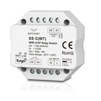 Contrôleur de bande LED WiFi+RF à découpage de phase SS-C (WT) 1CH 10A AC Triac, compatible Tuya APP, commande vocale, portée 30m, écologique, 100-240V