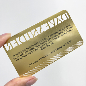 Sang trọng chuyên nghiệp tùy chỉnh in thẻ kinh doanh vàng khoảng trống kim loại khắc tên nơi logo nhãn Laser thẻ tín dụng - Product Image 3