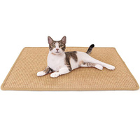 Tapis anti-rayures durable en sisal naturel pour chats, tapis protecteur pour canapé, canapé et chat