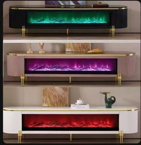Mobile <span class=keywords><strong>TV</strong></span> con Caminetto Elettrico dal Design Italiano <span class=keywords><strong>di</strong></span> Lusso, Fiamma Simulata, Riscaldamento, Illuminazione, Arredamento Moderno per la Casa - Product Image 1