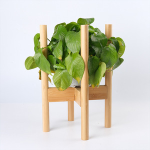 Soporte de bambú para plantas de cuatro esquinas, soporte para macetas de suculentas, para escritorio, sala de estar, balcón, para plantas pequeñas en maceta - Product Image 1