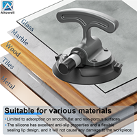Ventosa de Vacío de Aleación de Aluminio de 4.5 Pulgadas - Mango Ergonómico en T, Liberación con un Clic, Multisuperficie para Levantar Vidrio/Muebles, Bricolaje