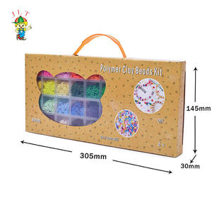 Venta al por mayor de Cuentas planas de arcilla de colores para niños, cuentas de arcilla de bricolaje, fabricación de joyas, Kit de cuentas de arcilla polimérica redondas planas para la fabricación de joyas - Product Image 4