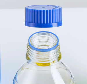 Botol kaca borosilikat <span class=keywords><strong>3.3</strong></span> 1L 2L 5L, botol reagen Amber mulut lebar GL45 dengan tutup biru - Product Image 3