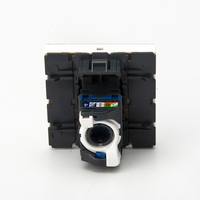 Cat6 Cat6A RJ45 45*45 45*22.5 Plaque frontale de type français avec prise trapézoïdale rotative