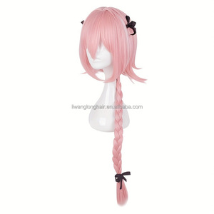 JAMBALAYA Peluca de Cosplay Rosa Trenzada de la Serie Fate/<span class=keywords><strong>Apocrypha</strong></span> del Personaje Astolfo para Niñas, Venta al por Mayor - Product Image 4