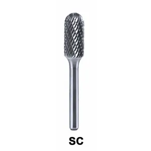 SC Cylinder Shape With Radius End 1/4 inch 6mm 6.35mm porting tools drill tungsten rotary carbide burrs