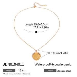 <span class=keywords><strong>J</strong></span> & D kalung liontin geometris serbaguna, kalung Stainless Steel lapis emas 18K bintang dan koin bulan untuk wanita - Product Image 6