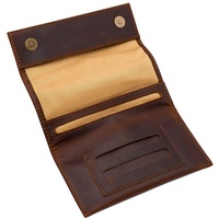 Étui à tabac vintage en cuir véritable Boshiho, sac de rangement de haute qualité