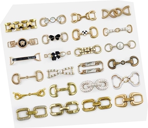 Commercio all'ingrosso della fabbrica 50 disegni in lega di metallo borsa della scarpa collegata catena fibbie accessori, il design personalizzato è il benvenuto - Product Image 1