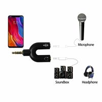 3,5-mm-Stereo-Splitter, Audio-zu-Mikrofon- und Kopfhöreranschluss-Adapter, kompatibel mit Mobiltelefonen, Computern, Lautsprechern und mehr – vergoldeter Stecker-Buchse-Adapter
