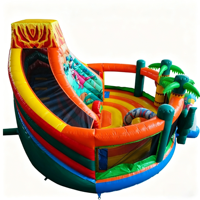 Château gonflable à thème volcanique de dinosaures avec aire de jeux, utilisation sèche et humide, équipement de divertissement pour fêtes d'enfants