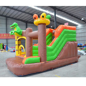Location Commerciale et Usage Domestique : Château Gonflable PVC Combo Animaux de la Jungle avec Toboggan pour Fêtes d'Enfants - Product Image 5