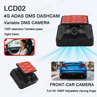 4G ADAS DMS Double Objectif 2CH Dashcam LCD02 avec AI Driver Monitoring GPS WiFi SOS Button RS232 pour Fleet Vehicles