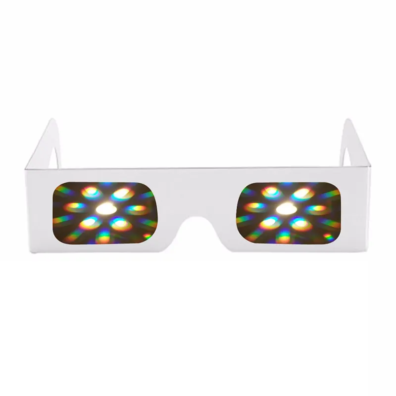 Parti için 2024 OEM 3D kağıt havai fişek ışığı kıran gözlükler kağıt ışığı kıran gözlükler