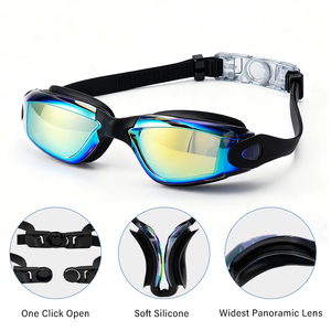 Lunettes de natation YL1300 pour athlètes compétitifs et nageurs occasionnels, pont nasal flexible, anti-buée, verres traités anti-UV - Product Image 5