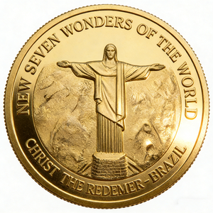 Moneda Conmemorativa Chapada en Oro de las Siete Maravillas del Mundo, Nueva y Personalizada, Sin Stock - Product Image 3