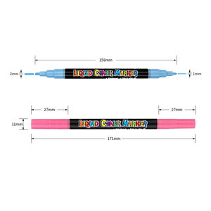 Bộ bút dạ quang hai đầu, dùng được khi ướt/khô, loại sỉ, dành cho đồ dùng học tập mỹ thuật - Product Image 4
