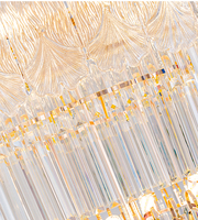 Luminaire décoratif de lustre en verre de cristal d'or de luxe de projet personnalisé de villa d'hôtel