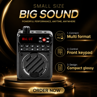 Amplificateur vocal portable Y819 pour 5 voix avec écran numérique LED, radio FM, lecteur MP3, USB, TF, AUX pour l'enseignement et les guides touristiques