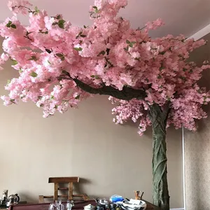 Alta simulação exterior casamento interior decoração, grande plantas falsas rosa branco cereja árvore artificial