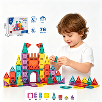 Tuiles magnétiques DIY 3,75 cm et 7,5 cm, blocs de construction avec boîte en fer, jouets éducatifs STEM pour enfants, cadeaux pour la classe et la maison