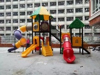 Ensemble de jeux multifonctionnel pour enfants avec toboggans, tunnels, pont d'équilibre, pour parc extérieur, jardin, maternelle, usage ludique