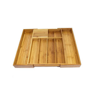 Organisateur de tiroir en bambou pour couverts, couteaux de cuisine et ustensiles de table - Product Image 1