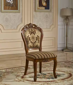 Ghế ăn cổ điển chạm khắc thủ công bằng gỗ, bọc da/vải nhung, nội thất gia đình, bán buôn - Product Image 3