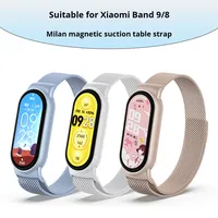 Tali Jam Tangan Logam Magnetik Milanese 12mm Satu Bagian untuk Mi Band 8/9/10