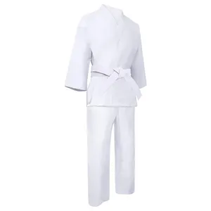 Importatori uniformi di karate di judo di arti marziali woosung di alta qualità 100 cotone dobby tessuto bianco judo uniform judo suit