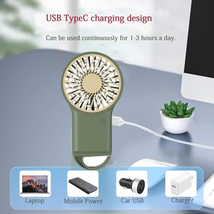LOGO Customize Wind Air Cooling Hand Small Fan Portable Usb Desktop Rechargeable Handheld Mini Fan USB with <b>Hook</b> - Product Image 2