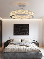 Plafonnier LED en cristal de style italien, montage en surface, acier inoxydable, design moderne, simple, élégant, luxueux, éclairage de salon AC