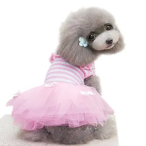 Venta al por mayor del fabricante rosa púrpura algodón pequeño mediano grande hecho a mano ropa para mascotas ropa de perro vestido - Product Image 1
