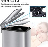 Poubelle de cuisine DS1395 5L/8L corbeille intérieure amovible poubelle compacte en acier inoxydable avec pédale